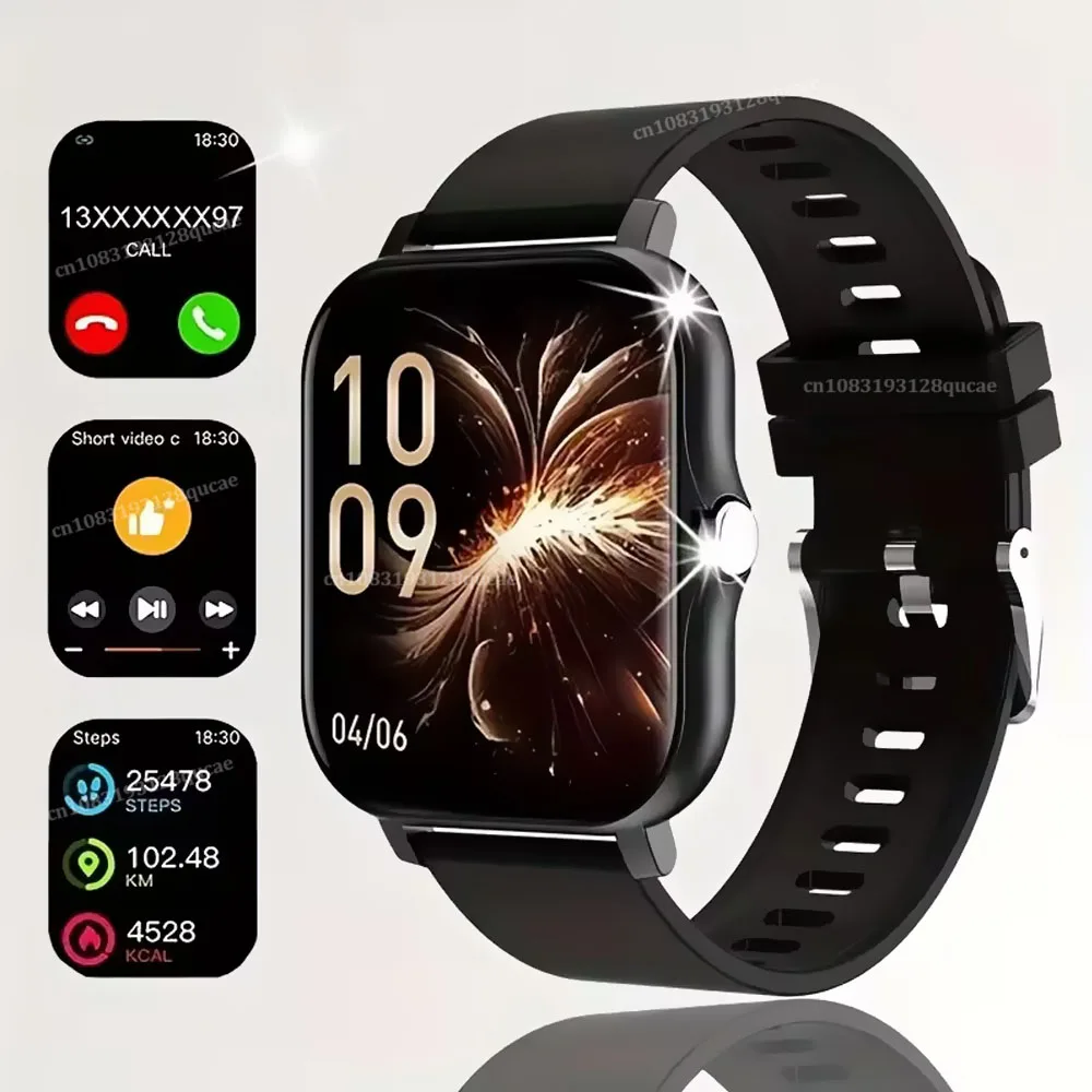 Reloj Inteligente (negro), Pantalla Táctil Completa De 1,83 Pulgadas, Compatible Con Llamadas Bluetooth Y Seguimiento De Actividad.