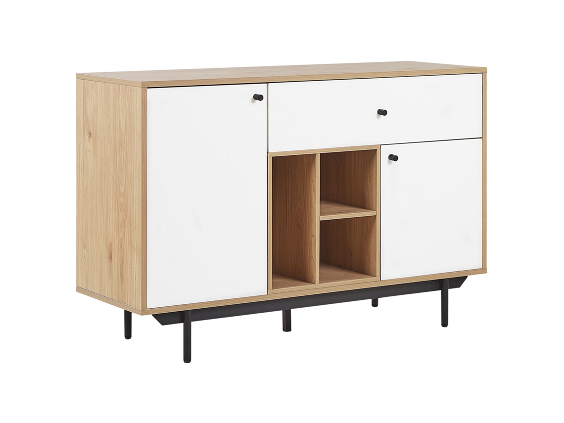 Aparador BELIANI Itaca de Tablero de fibra Madera clara 118x40x78