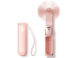 Mini Ventilador Portátil 3 En 1, Recargable Con Función De Batería Externa Y Linterna - Rosa