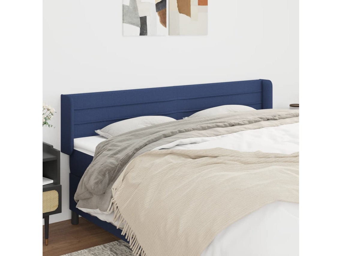 Cabecero De Tela Azul 163x16x78/88 Cm