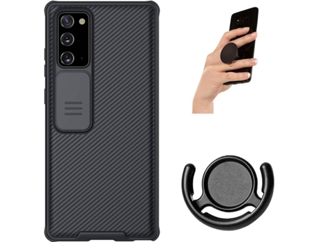 Carcasa, Popsocket y Soporte Samsung Note 20 Camshield Nillkin Negro