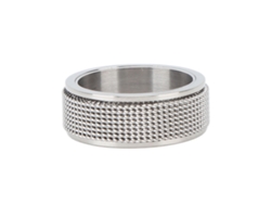 Anillo Giratorio Silencioso De Acero De Titanio De 8 Mm Para Hombre, Para Aliviar La Ansiedad Y El Estrés, Color Plata, 57 Mm.