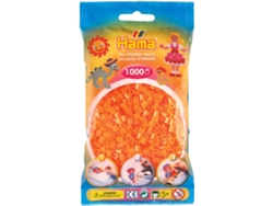 Juego de Mosaicos HAMA Set de Cuentas de Plastico midi light neon orange (1000 Peças - Naranja)