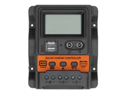 Controlador de carga solar de 20 A, 12 V-24 V con pantalla LCD y dos puertos USB para paneles solares