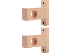 Juego De 2 Remates,decorativos Madera, Para Soportes Barra Cortina, Montaje Pared Para Baño