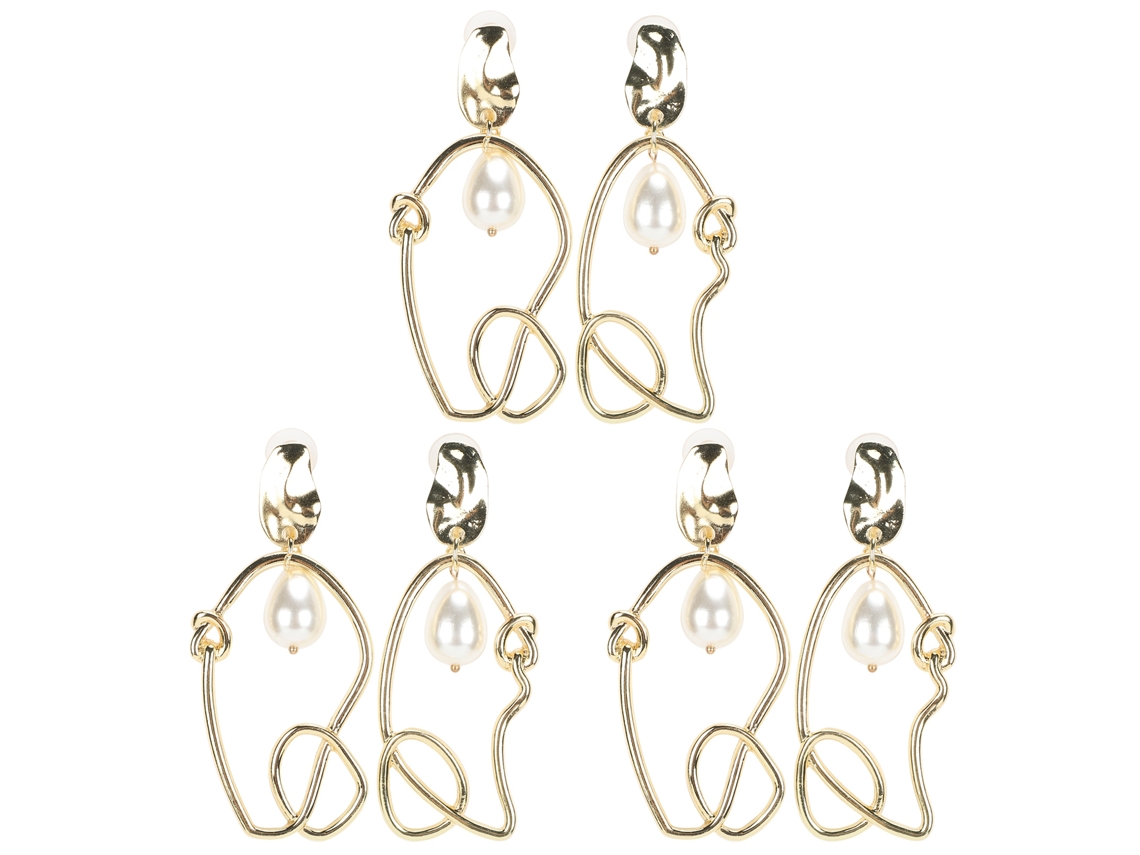 3 Pares De Pendientes Geométricos, Colgantes De Moda, De Algodón, Versátiles E Hipoalergénicos.