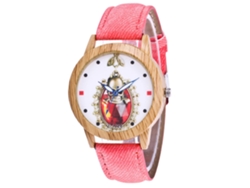 Reloj De Pulsera Analógico De Halloween Retro Con Esfera Redonda De Cuarzo (rosa)