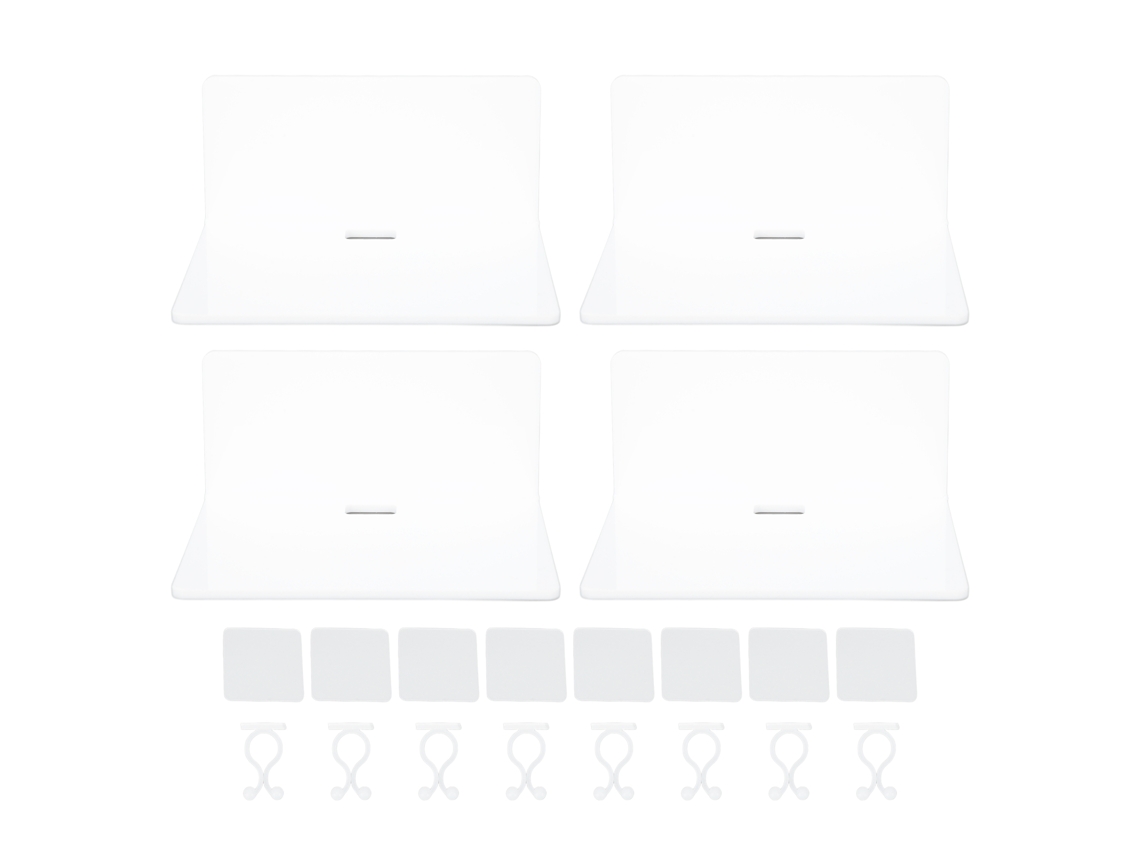 Estante Flotante De Pared De 4 Piezas, Estilo Moderno Y Conciso, Acrílico, Resistente A La Carga, Sin Perforaciones, Impermeable, Pequeño Estante Flo
