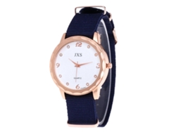Elegante Reloj De Pulsera Para Mujer Con Correa De Nailon Y Movimiento De Cuarzo Azul.
