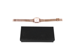 Reloj De Moda Para Mujer De Aleación Con Correa De Oro Rosa Y Esfera Blanca, Resistente Al Agua, Para Estudiantes.