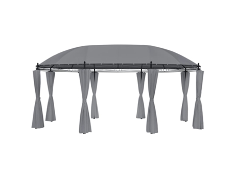 MAISON EXCLUSIVE Cenador con cortinas gris antracita 520x349x255 cm