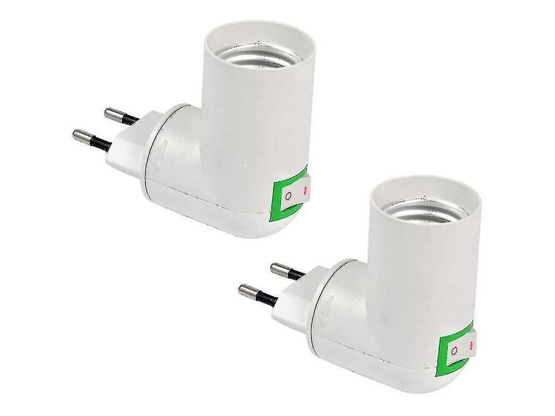 2 Portalámparas E27 Con Interruptor Inalámbrico, Para Lámparas Led, Para Iluminación De Garaje, Fácil Instalación.