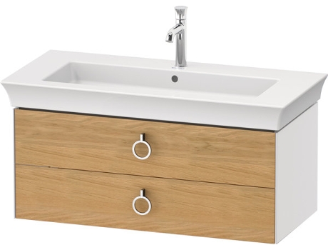 DURAVIT White Tulip, mueble de baño colgado en la pared, ancho 984 x fondo 458mm, con 2 cajones, con tirador, WT43520