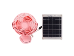 Ventilador Solar De 10w De Silicio Monocristalino De Rotación Doble Sin Escobillas Para Rv Mascotas Portátil Rosa