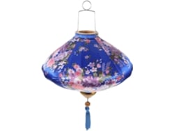 Farol Colgante Decorativo Para Balcón, De Alambre Y Tela Azul, Para Decoración De Exteriores.