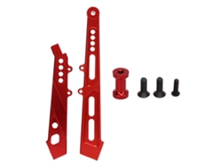 Refuerzo De Chasis Delantero Y Trasero De Aleación De Aluminio Profesional Para Coche Rc Arrma 1/7 1/8 Rojo