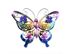 Decoración de pared con mariposas de hierro forjado, estilo campestre.