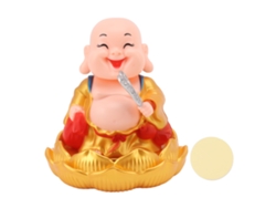 2026-ornamento De Coche Buda Maitreya Solar Con Cabeza Moviéndose Estatua De Buda Para Prosperidad Y Fortuna Ropa Dorada