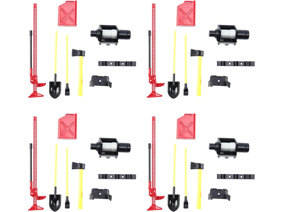 Juego De 4 Piezas Para Portaequipajes, Cabrestante, Pala Y Decoración De Tanque De Combustible Para Coches Rc.