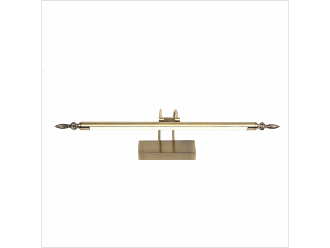 Aplique LED de pared para iluminar cuadros, espejos, 12W estilo tradicional, luz cálida 3000K , acabado BRONCE ANTIGUO, articulado. 66cm PAPUQ