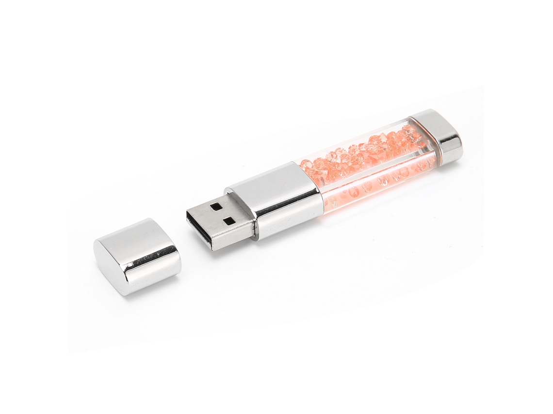 Pendrive Usb2.0 128gb Para Coche Memoria Flash Disco Duro Lápiz U Disk Accesorios Ordenador Regalo Perfume Cristal Naranja
