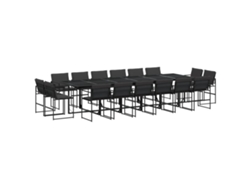 Maison Exclusive - Juego De Comedor De Jardín 17 Pzas Con Cojines Textileno Negro
