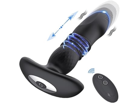 Vibrador telescópico remoto inalámbrico para hombres y mujeres (negro) VEANXIN