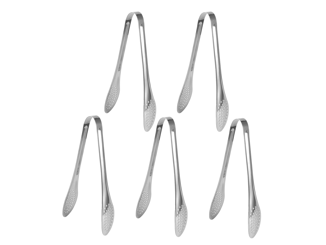 5 Pinzas Multifuncionales De Acero Inoxidable Para Alimentos: Ensalada, Pan, Barbacoa, Buffet, Cocina.