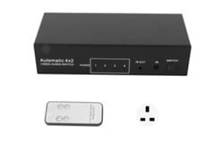 Comutador De Som 4 Entradas 2 Saídas Rca Stereo Para Home Theater E Videoconferências Plug Uk 100‑240v