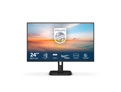 Monitor PHILIPS 24E1N1300A/00 (Negro - Full HD - 23,8" - IPS - LCD - Flicker free - 1 ms)