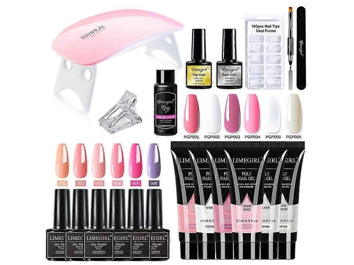 Kit de manicura GOKOCO: set de uñas, esmalte en gel y taladro de uñas con lámpara UV LED.