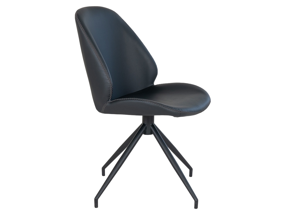 Cadeira para Sala de Jantar Gerona Preto Couro Artificial SEDERO