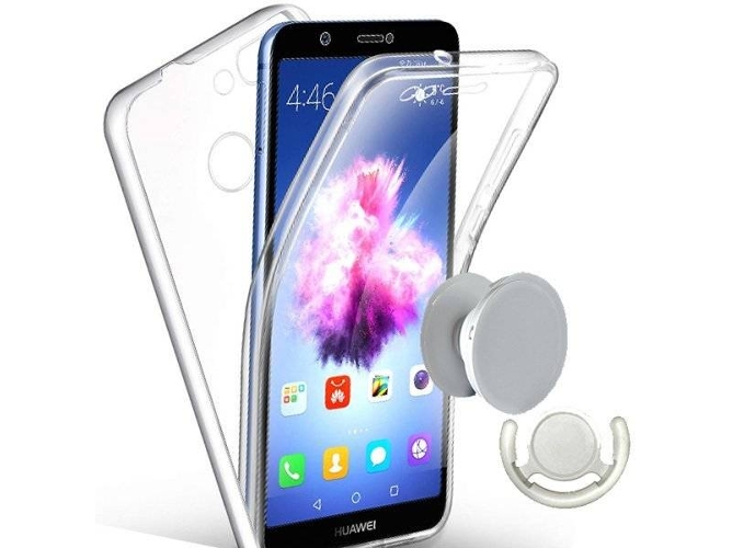 Kit Carcasa, PopSocket y Soporte Huawei Mate 10 Lite 360º Transparente
