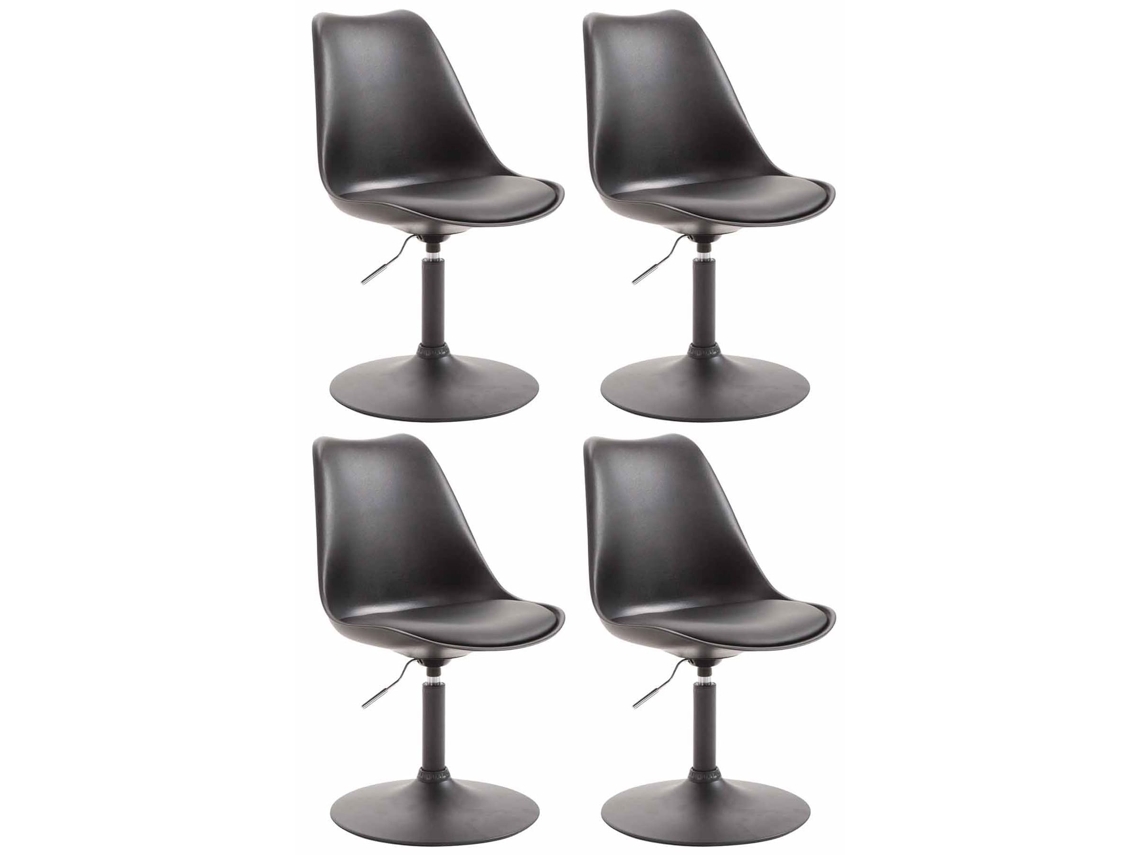 Juego de 4 sillas de comedor Maverick de plástico negro/negro CLP