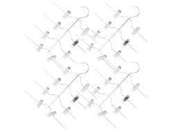 Juego 4 Perchas Giratorias Pinza Pantalones Diseño Multifuncional Acero Manganeso Niveles Color Blanco