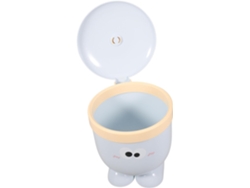 Mini Papelera Con Tapa De Diseño De Dibujos Animados, Compacta Para Baño, Oficina, Cocina Y