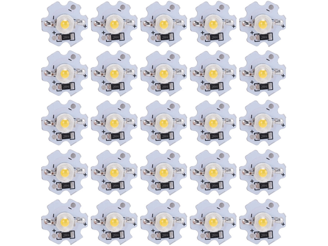 25 Chips Led De Alta Potencia De 5v 200lm 3w Para Luminarias De Bricolaje.