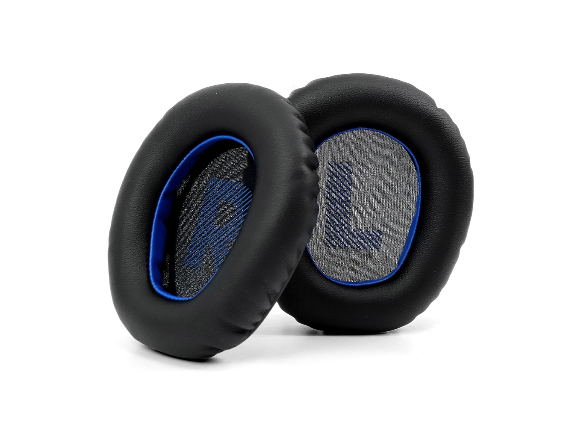 Almohadillas para auriculares JBL Quantum Q100, espuma suave, negro y azul.