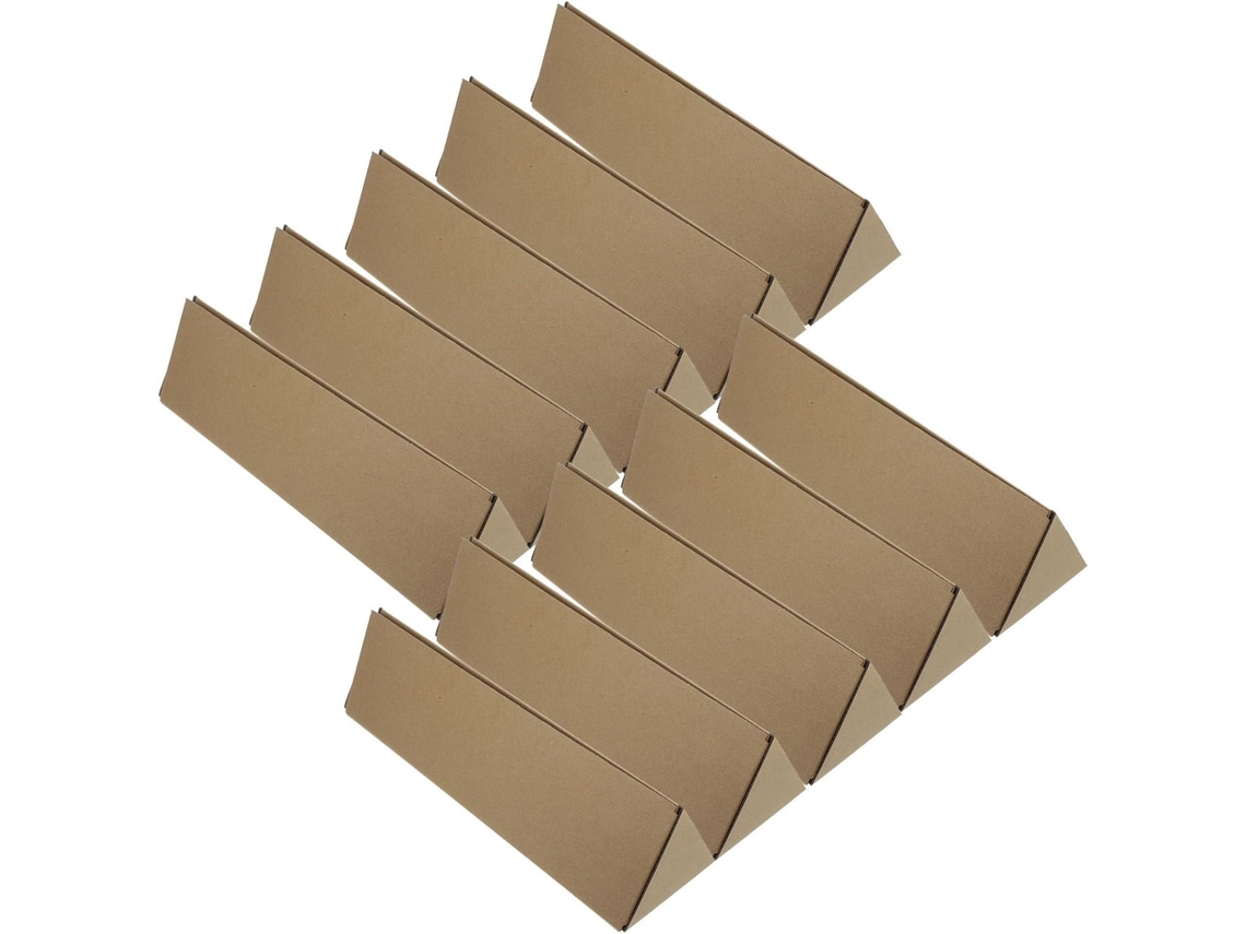 Tubos triangulares de papel kraft, ideales para mudanzas y embalaje. Paquete de 10 unidades.