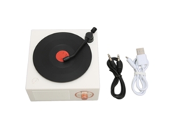 Altavoz Bluetooth Con Diseño De Tocadiscos De Vinilo Clásico X10 Con 3 Modos De Entrada - Blanco