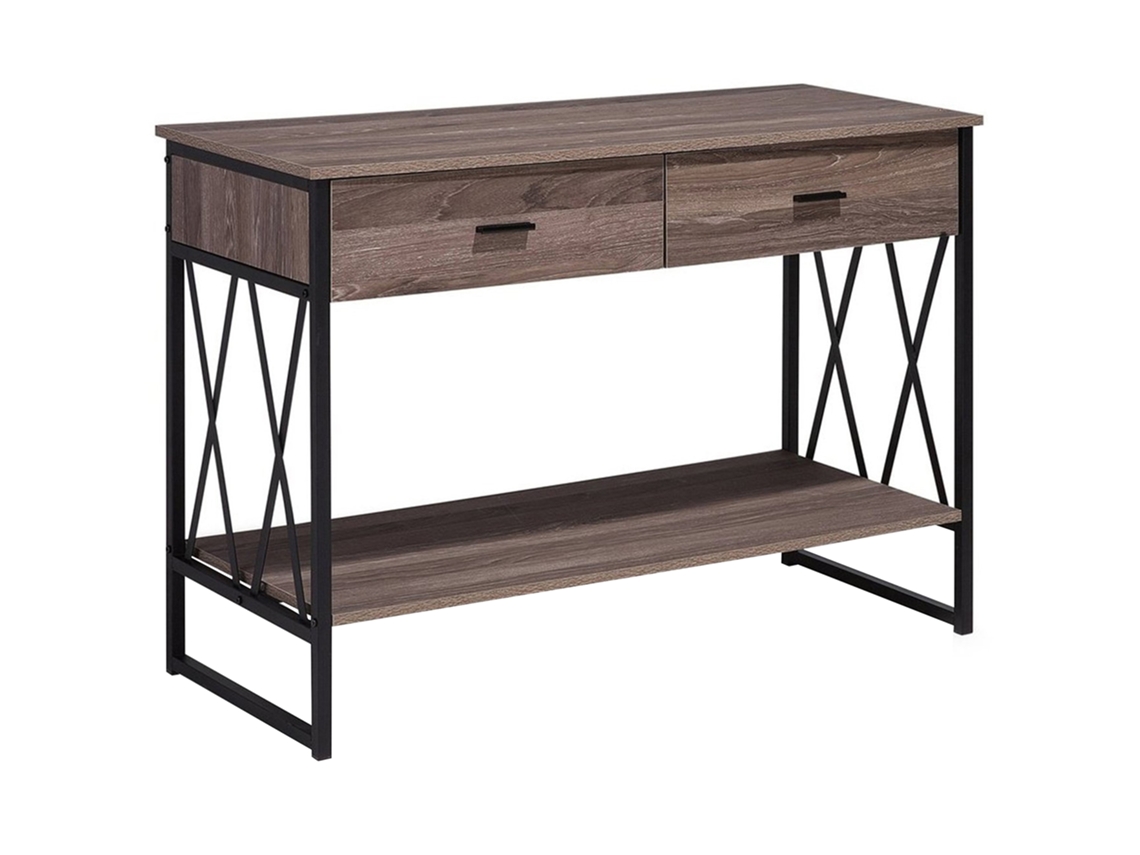 Aparador con 2 cajones BELIANI Ayden de Tablero de fibra Madera oscura 106x45x76