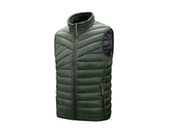 Chaleco Rebe con mangas para hombre, chaqueta ligera de plumón de pato para invierno cálido Bgs 2XL verde