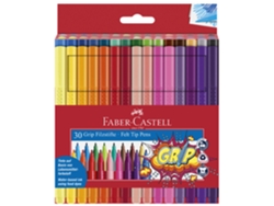 Bolígrafo de Fibra FABER-CASTELL Grip Color Marker Caja con 30