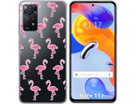 Carcasa Xiaomi Redmi Note 11 Pro TUMUNDOSMARTPHONE Dibujos Transparente Flamenco Multicolor