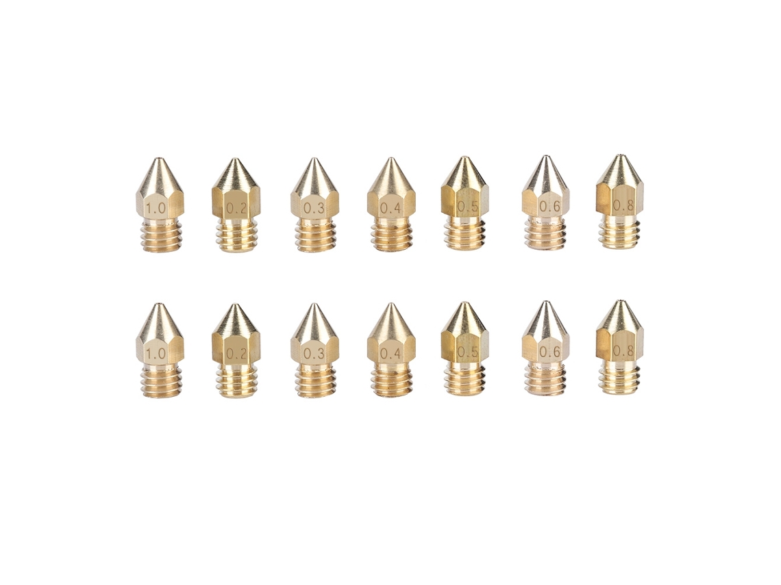 Piezas De Impresora 3d Boquilla De Latón 7 Tamaños 14 Piezas Accesorios Extruder