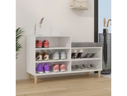 Mueble Zapatero | Armario Zapatero Madera Contrachapada Blanco Brillo 102x36x60 Cm