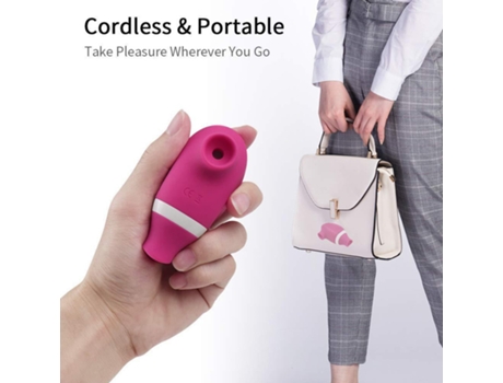 Vibrador de succión femenino, estimulador de clítoris succionador de clítoris (rojo) VEANXIN