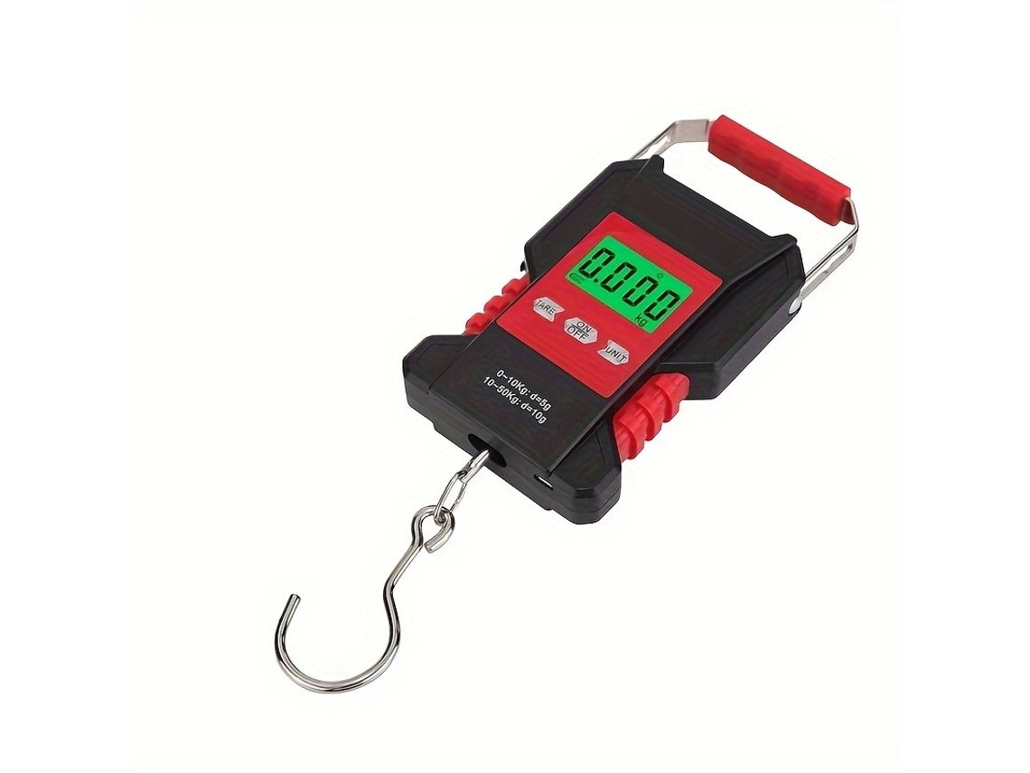 Báscula Electrónica Para Pesca De 50 Kg/110 Lb Con Cinta Métrica De 1,5 M: Báscula Colgante Compacto Viaje De Alta Precisión Con Pantalla