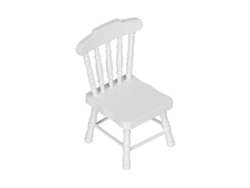 Silla Miniatura Para Casa De Muñecas A Escala 1:12, De Abedul Blanco, Juguete Decorativo Para Niños.