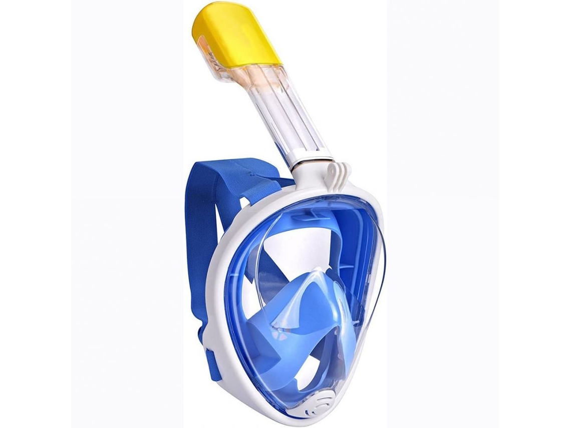 JILLIOPER Máscara de esnórquel para adultos y niños, máscara completa segura con CO2, color azul